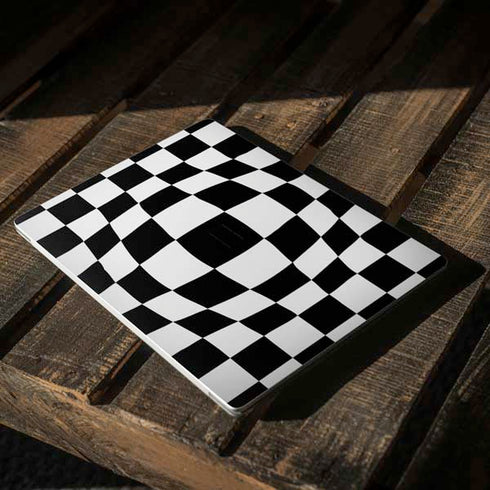 Black and White Zoomed Checkerboard Surface Laptop 2 Skin